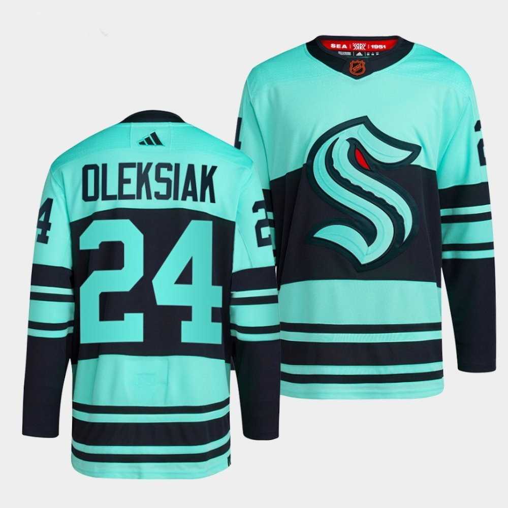 Men%27s Seattle Kraken #24 Jamie Oleksiak Reverse Ice Blue Jersey Dzhi